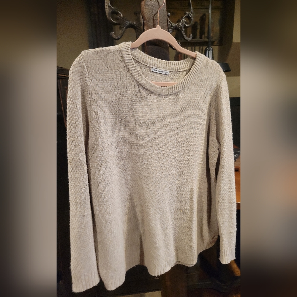 Pink Clover Nickole Textured Cream sweater XL